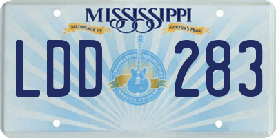MS license plate LDD283