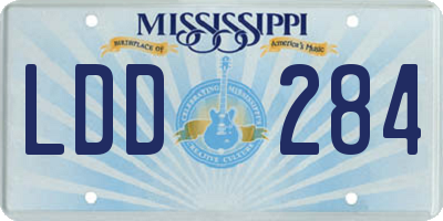 MS license plate LDD284