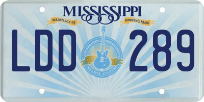MS license plate LDD289