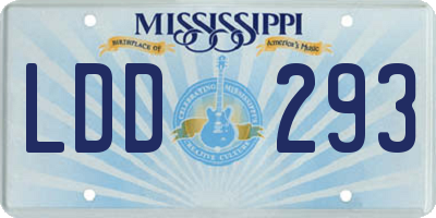 MS license plate LDD293