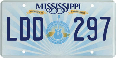 MS license plate LDD297