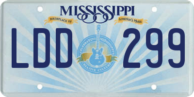 MS license plate LDD299