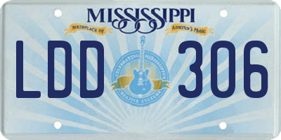 MS license plate LDD306
