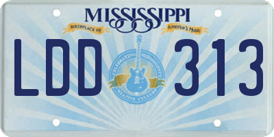 MS license plate LDD313