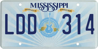 MS license plate LDD314