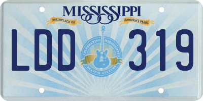 MS license plate LDD319