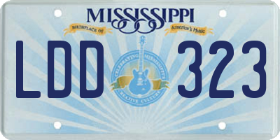 MS license plate LDD323