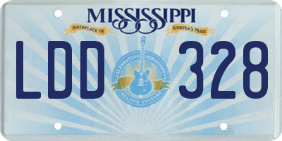 MS license plate LDD328