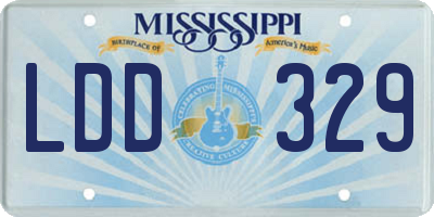 MS license plate LDD329