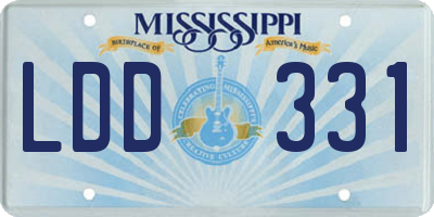 MS license plate LDD331