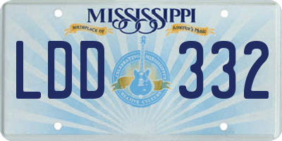 MS license plate LDD332