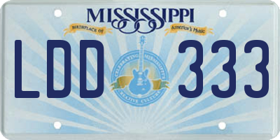 MS license plate LDD333