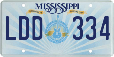 MS license plate LDD334