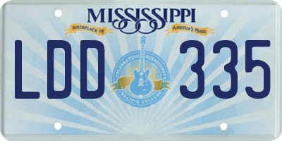 MS license plate LDD335
