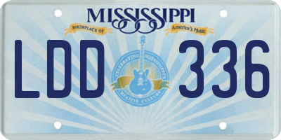 MS license plate LDD336