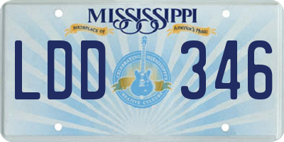 MS license plate LDD346