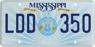 MS license plate LDD350