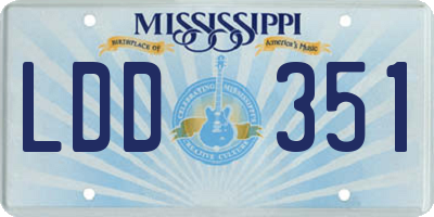 MS license plate LDD351