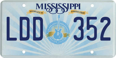 MS license plate LDD352