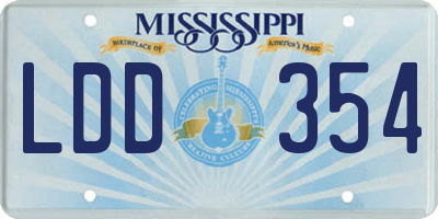 MS license plate LDD354