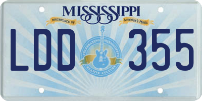 MS license plate LDD355