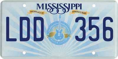MS license plate LDD356
