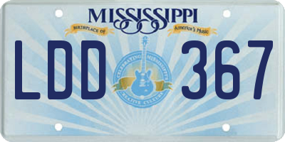 MS license plate LDD367