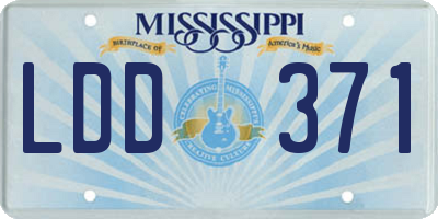 MS license plate LDD371