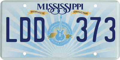 MS license plate LDD373