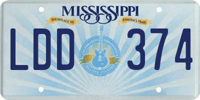 MS license plate LDD374