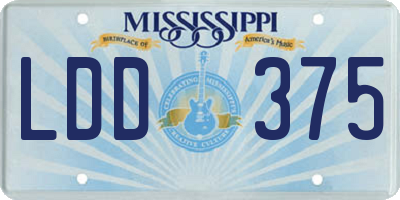 MS license plate LDD375