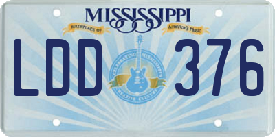 MS license plate LDD376