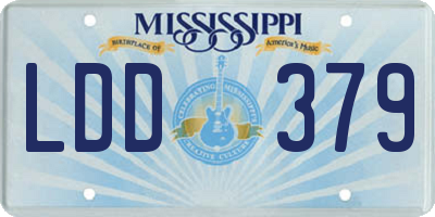 MS license plate LDD379