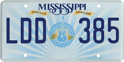 MS license plate LDD385