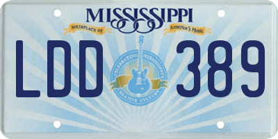 MS license plate LDD389