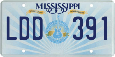 MS license plate LDD391