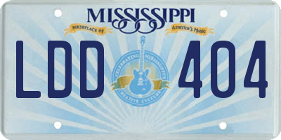 MS license plate LDD404