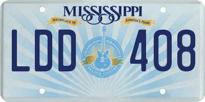MS license plate LDD408