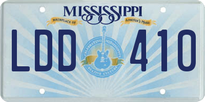 MS license plate LDD410