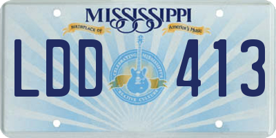 MS license plate LDD413
