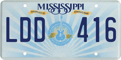 MS license plate LDD416