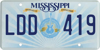 MS license plate LDD419