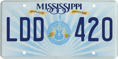 MS license plate LDD420