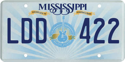 MS license plate LDD422