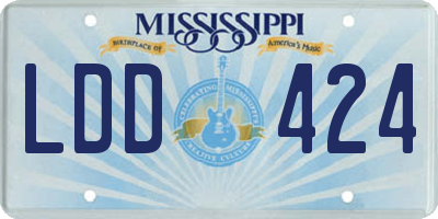 MS license plate LDD424