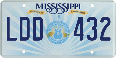 MS license plate LDD432