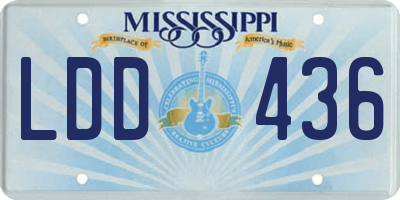 MS license plate LDD436