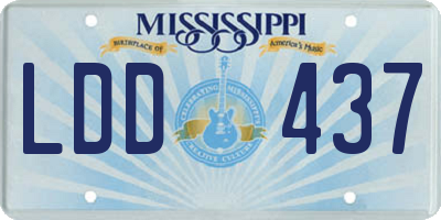 MS license plate LDD437