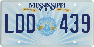 MS license plate LDD439