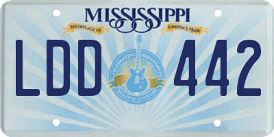 MS license plate LDD442